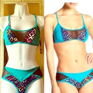 Sole East - 2 Pieces Swim Suit with printed detail